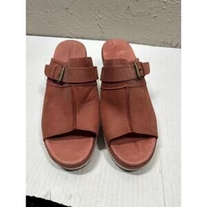 Merrell‎ Womens Leather Slide Open Toe Clogs Sandals Heels Size 8